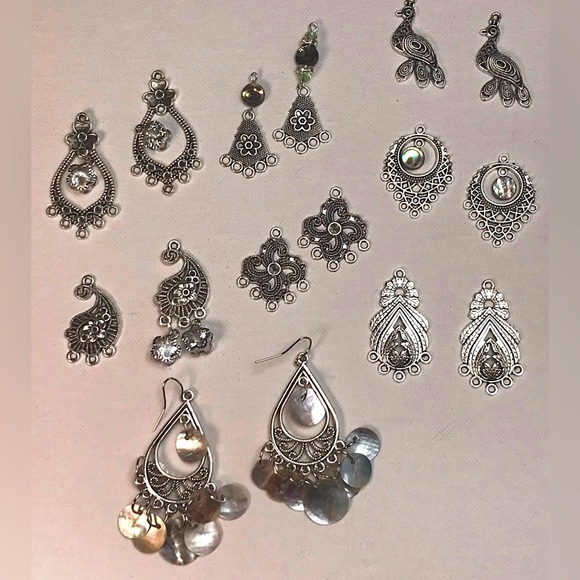 200pc Tibetan Silver Chandelier Earring Bases & MORE Jewelry Diy Making Bundle - Picture 12 of 15